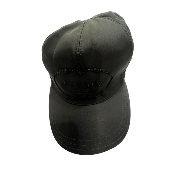 Prada Milano Embroidered Logo Hat in Black - Picture 3 of 6